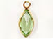 Swarovski Crystal <b>Gold Plated</b> Birthstone Channel Marquis Charms - Peridot