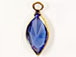 Swarovski Crystal <b>Gold Plated</b> Birthstone Channel Marquis Charms - Sapphire