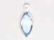 Swarovski Crystal Silver Plated Birthstone Channel Marquis Charms - Aquamarine