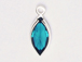 Blue Zircon (December Month)- Swarovski Crystal <b>Silver Plated</b> Birthstone Channel Marquis Charms