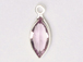 Swarovski Crystal Silver Plated Birthstone Channel Marquis Charms - Light Amethyst