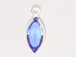 Swarovski Crystal Silver Plated Birthstone Channel Marquis Charms - Sapphire