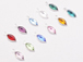 12pc Set of Swarovski Silver Plated Birthstone Channel Marquis Charms, Click image below for more detailed image