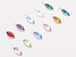 120pc Set of Swarovski <b>Silver Plated</b> Birthstone Channel Marquis Charms