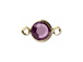 Amethyst - Swarovski Crystal <b><font color="FFFF00">Gold Plated</font></b> Birthstone Channel Connectors, 8.6 x 4.6mm