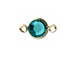 Blue Zircon - Swarovski Crystal <b><font color="FFFF00">Gold Plated</font></b> Birthstone Channel Connectors, 8.6 x 4.6mm