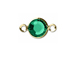 Emerald - Swarovski Crystal <b><font color="FFFF00">Gold Plated</font></b> Birthstone Channel Connectors, 8.6 x 4.6mm