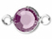 Amethyst - Swarovski Crystal Silver Plated Birthstone Channel Connectors, 8.6 x 4.6mm