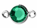 Emerald - Swarovski Crystal <b>Silver Plated</b> Birthstone Channel Connectors, 8.6 x 4.6mm