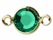 Swarovski Crystal <font color="FFFF00">Gold Plated</font> Birthstone Channel Links - Emerald