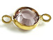 Swarovski Crystal <font color="FFFF00">Gold Plated</font> Birthstone Channel Links - Light Amethyst