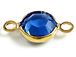 Swarovski Crystal <font color="FFFF00">Gold Plated</font> Birthstone Channel Links - Sapphire 250 pcs