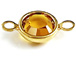 Swarovski Crystal Gold Plated Birthstone Channel Links - Topaz