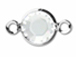 PRECIOSA Crystal <b>Silver Plated</b> Birthstone Channel Links - Crystal