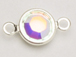 Swarovski Crystal Silver Plated Birthstone Channel Links - Crystal AB