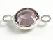 Swarovski Crystal <b>Silver Plated</b> Birthstone Channel Links - Light Amethyst