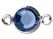 PRECIOSA Crystal Silver Plated Birthstone Channel Links - Sapphire