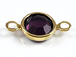 PRECIOSA Crystal <font color="FFFF00">Gold Plated</font> Birthstone Channel Links - Amethyst