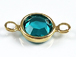 PRECIOSA Crystal <font color="FFFF00">Gold Plated</font> Birthstone Channel Links - Blue Zircon