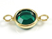 PRECIOSA Crystal Gold Plated Birthstone Channel Links - Emerald