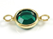 PRECIOSA Crystal <font color="FFFF00">Gold Plated</font> Birthstone Channel Links - Emerald