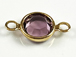 PRECIOSA Crystal <font color="FFFF00">Gold Plated</font> Birthstone Channel Links - Light Amethyst