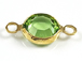 PRECIOSA Crystal Gold Plated Birthstone Channel Links - Peridot