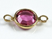 PRECIOSA Crystal Gold Plated Birthstone Channel Links - Rose