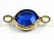 PRECIOSA Crystal <font color="FFFF00">Gold Plated</font> Birthstone Channel Links - Sapphire