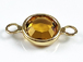 PRECIOSA Crystal Gold Plated Birthstone Channel Links - Topaz