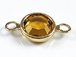 PRECIOSA Crystal <font color="FFFF00">Gold Plated</font> Birthstone Channel Links - Topaz