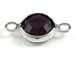 PRECIOSA Crystal Silver Plated Birthstone Channel Links - Amethyst