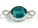 PRECIOSA Crystal Silver Plated Birthstone Channel Links - Blue Zircon