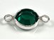 PRECIOSA Crystal <b>Silver Plated</b> Birthstone Channel Links - Emerald