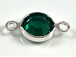 PRECIOSA Crystal Silver Plated Birthstone Channel Links - Emerald