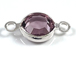 PRECIOSA Crystal Silver Plated Birthstone Channel Links - Light Amethyst