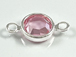 PRECIOSA Crystal Silver Plated Birthstone Channel Links - Light Rose