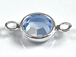 PRECIOSA Crystal <b>Silver Plated</b> Birthstone Channel Links - Light Sapphrie