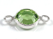 PRECIOSA Crystal Silver Plated Birthstone Channel Links - Peridot