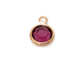 Amethyst - Swarovski Crystal <b><font color="B76E79">Rose Gold Plated</font></b> Birthstone Channel Charms, 6.6 x 4.6mm