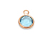 Aquamarine - Swarovski Crystal Rose Gold Plated Birthstone Channel Charms, 6.6 x 4.6mm