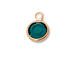 Emerald - Swarovski Crystal <b><font color="B76E79">Rose Gold Plated</font></b> Birthstone Channel Charms, 6.6 x 4.6mm