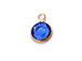 Sapphire - Swarovski Crystal <b><font color="B76E79">Rose Gold Plated</font></b> Birthstone Channel Charms, 6.6 x 4.6mm