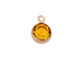 Topaz - Swarovski Crystal <b><font color="B76E79">Rose Gold Plated</font></b> Birthstone Channel Charms, 6.6 x 4.6mm