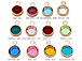 60pc Set of Swarovski Rose Gold Plated Birthstone Channel Charms