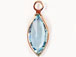 Swarovski Crystal <b>Rose Gold Plated</b> Birthstone Channel Marquis Charms - Aquamarine