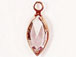 Swarovski Crystal <b>Rose Gold Plated</b> Birthstone Channel Marquis Charms - Light Amethyst