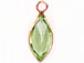 Swarovski Crystal <b>Rose Gold Plated</b> Birthstone Channel Marquis Charms - Peridot