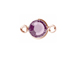 Amethyst - Swarovski Crystal <b><font color="B76E79">Rose Gold Plated</font></b> Birthstone Channel Connectors, 8.6 x 4.6m