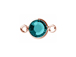 Blue Zircon - Swarovski Crystal <b><font color="B76E79">Rose Gold Plated</font></b> Birthstone Channel Connectors, 8.6 x 4